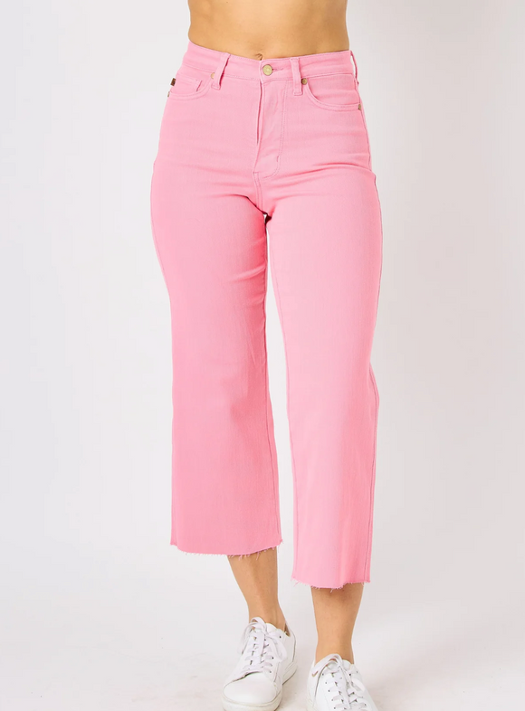 Judy Blue Garment Dyed Pink Crop