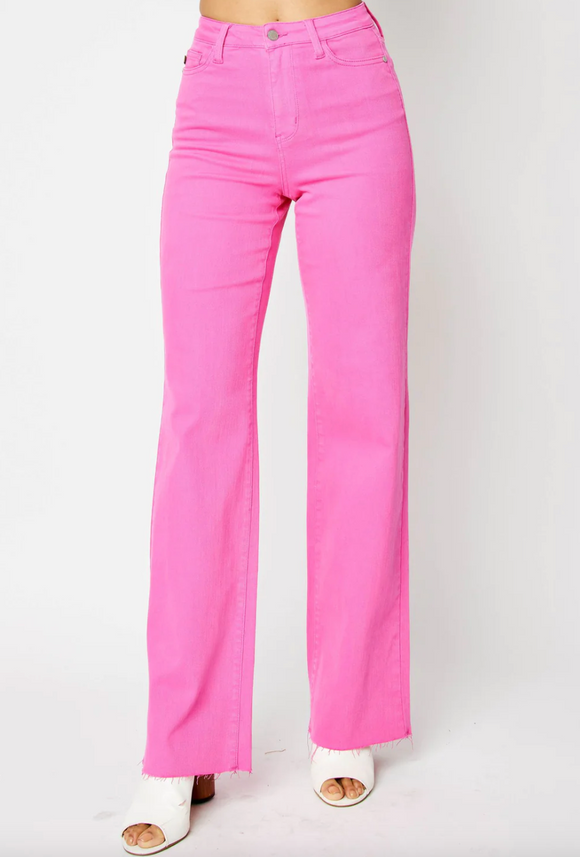 Judy Blue Garment Dyed Hot Pink 90's Straight